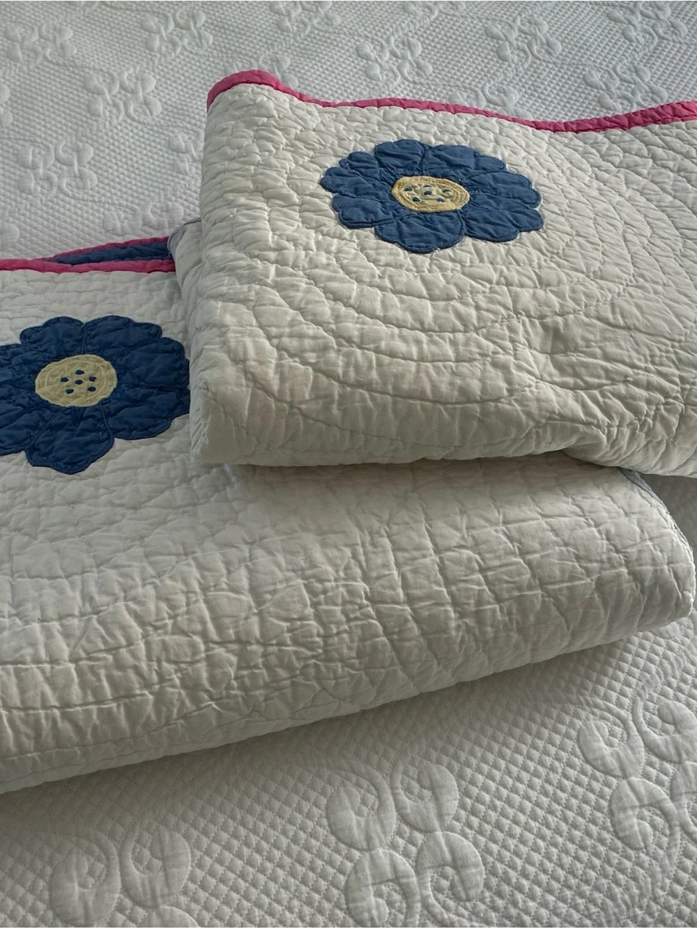 Vintage Pottery Barn Kids Daisy Garden Quilt Twin Reversible 68X84